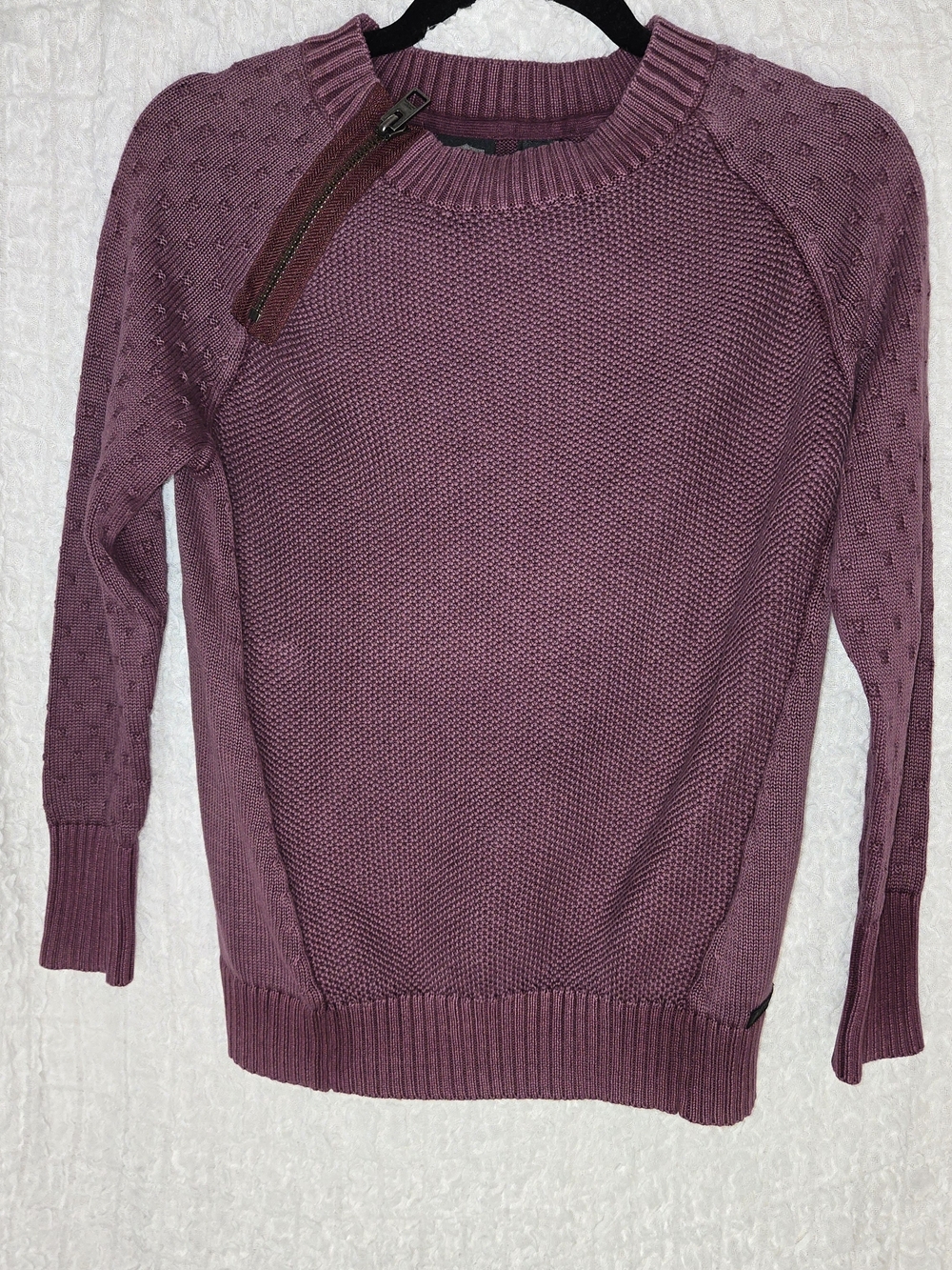 Harley-Davidson Women's Zip-Shoulder Knit Sweater in Mauve Size Medium